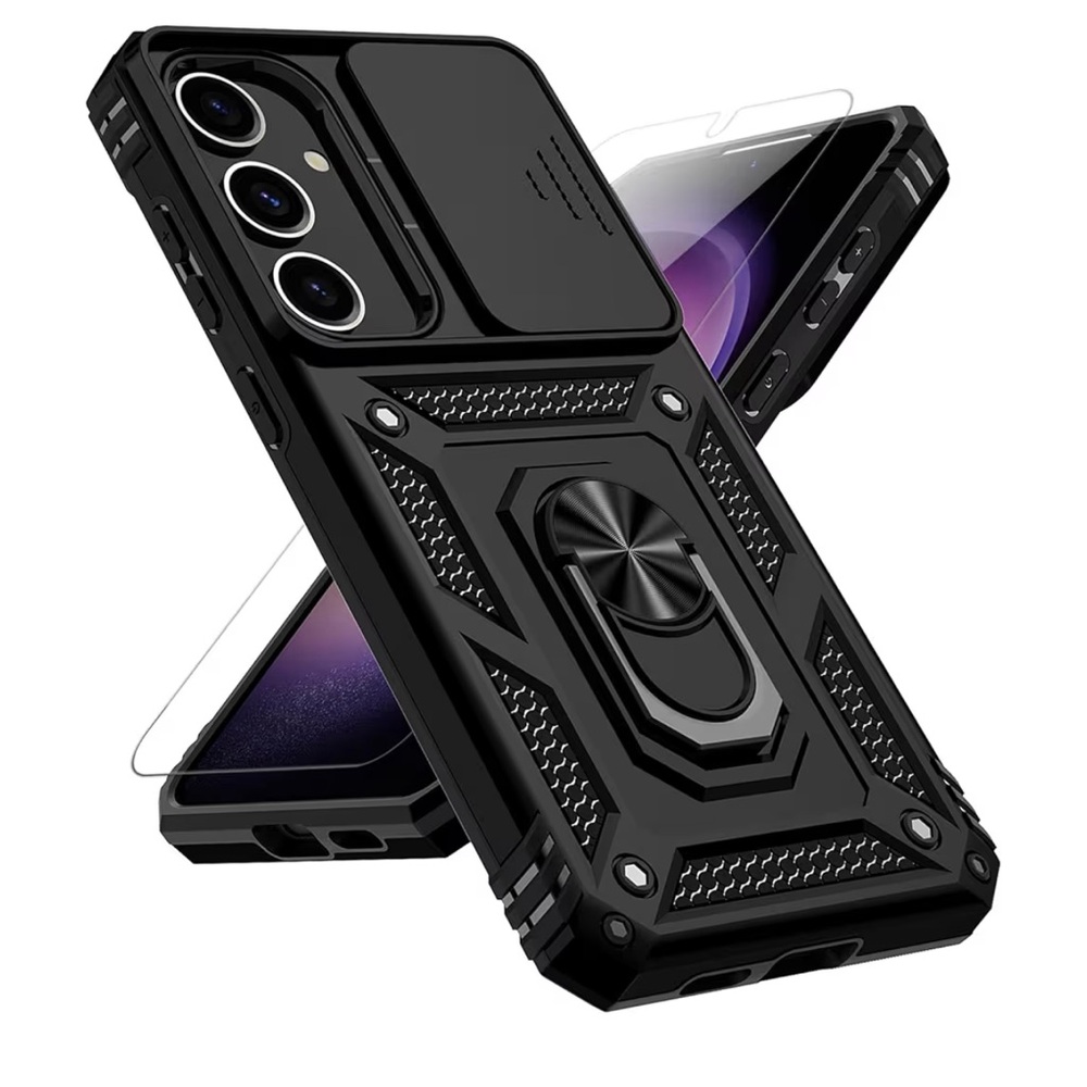 Rugged Black Phone Case with Ring Holder - Samsung 25
